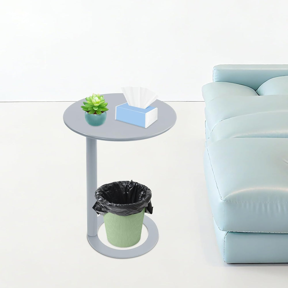 C-Shaped Round Side Table, Couch Side Tables with O-Shaped Base, Metal End Ta...