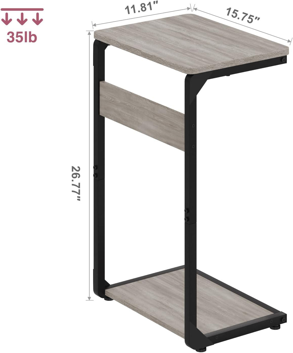 Wood Pedestal Dinner TV Trays Table for Eating on Couch Tables Slide Under, S...