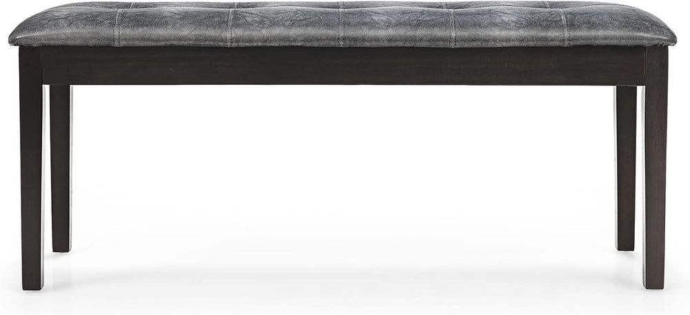 TANGZON 116cm/45Inches PU Leather Padded Dining Bench, Rubber Wood Legs Uphol...
