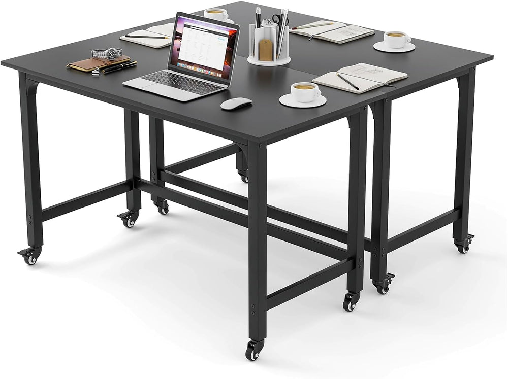 Tangkula Conference Room Table Set of 2, Mobile Computer Desk