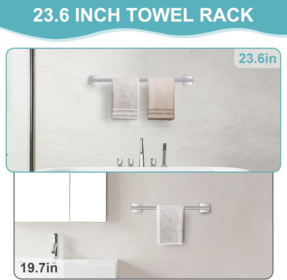 10 Pieces Brushed Nickel Towel Bar Set, Double Dase Toilet Paper Holder Bathr...