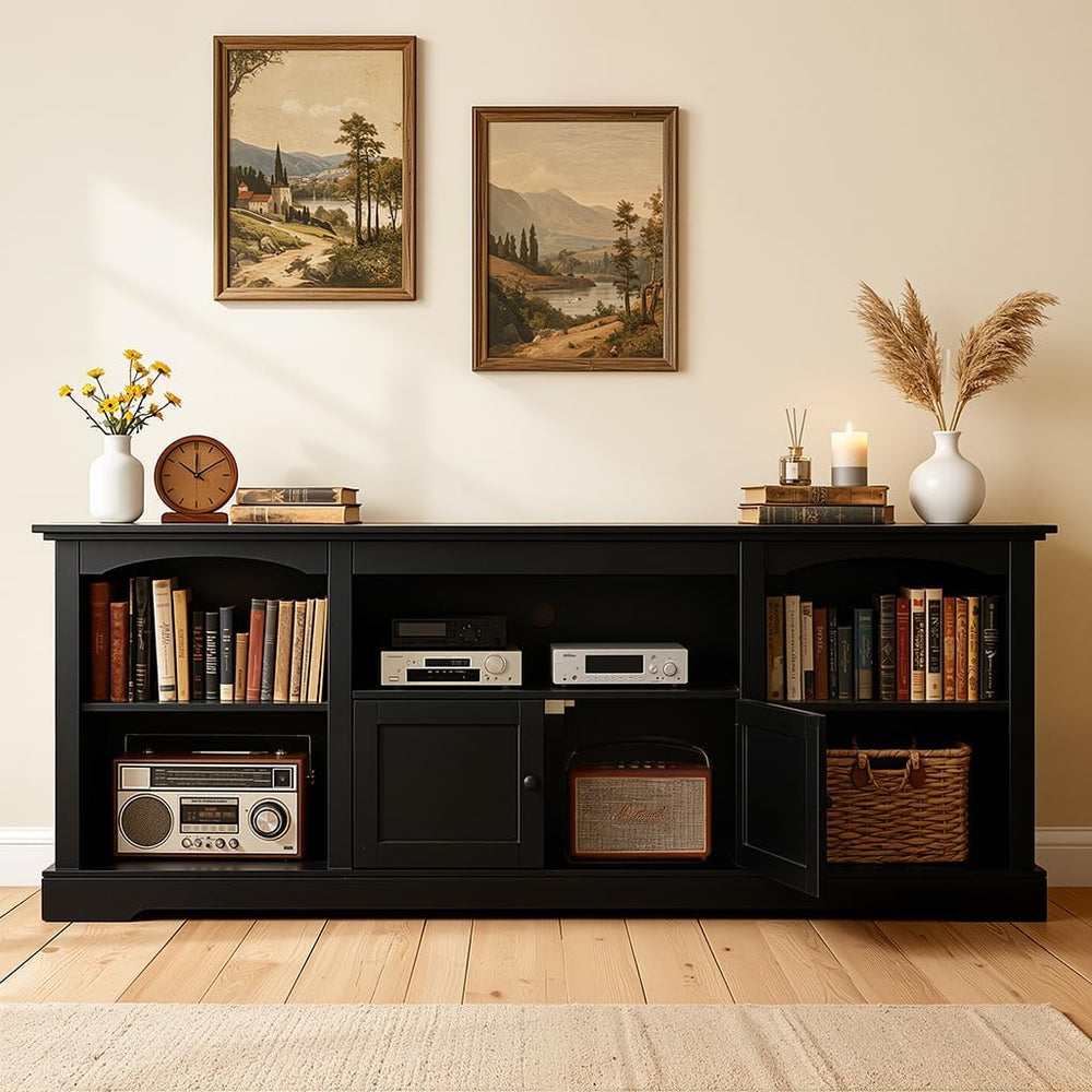 LUCKLIFE 71" TV Stand for TVs up to 80 Inch,Modern Farmhouse Entertainme...