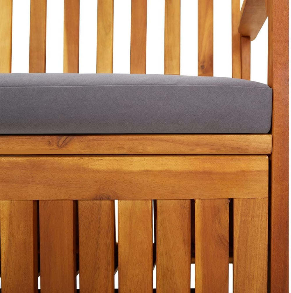 Outdoor Storage Bench with Cushion 58.3 inch Solid Acacia Wood Patio Entryway...