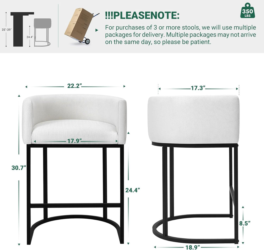 Counter Height Bar Stools Set of 4, 24 Inch Seat Height Barstools for Dining ...