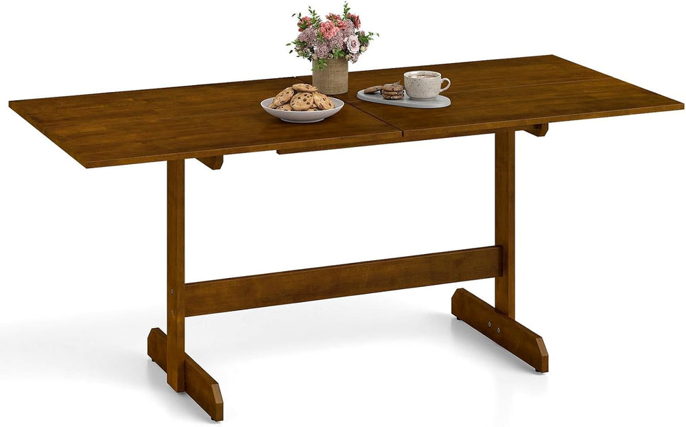 Giantex 71" Dining Table for 6-8, Large Kitchen Table with H-shaped Rubb...
