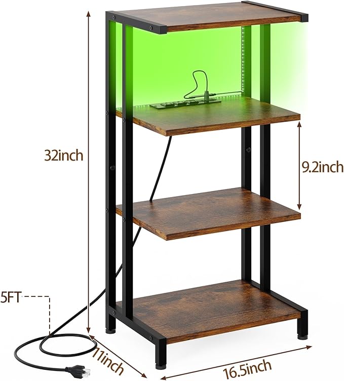 X-cosrack 16.5" Small 4-Tier AV Media Stand with Power Strips,Narrow Ver...