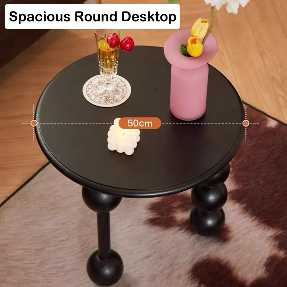YUNMUAIR-Modern Side Tables Living Room,Black Round End Table for Home Decor,...