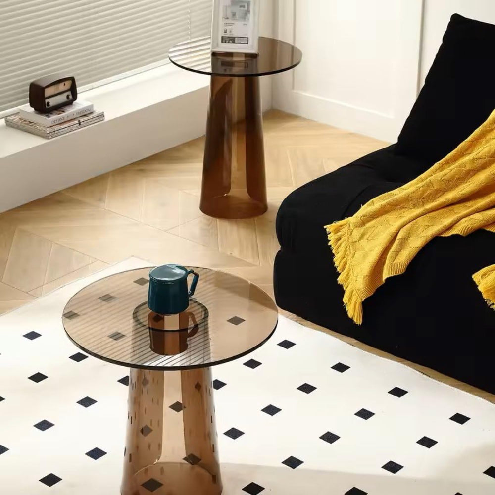 Acrylic End Table, Transparent Bedside Nightstand for Small Spaces, Durable a...