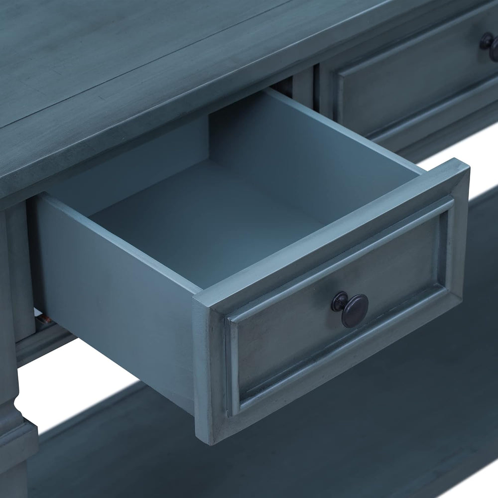 Knocbel Retro Entryway Console Table with 3 Storage Drawers and Open Shelf, E...