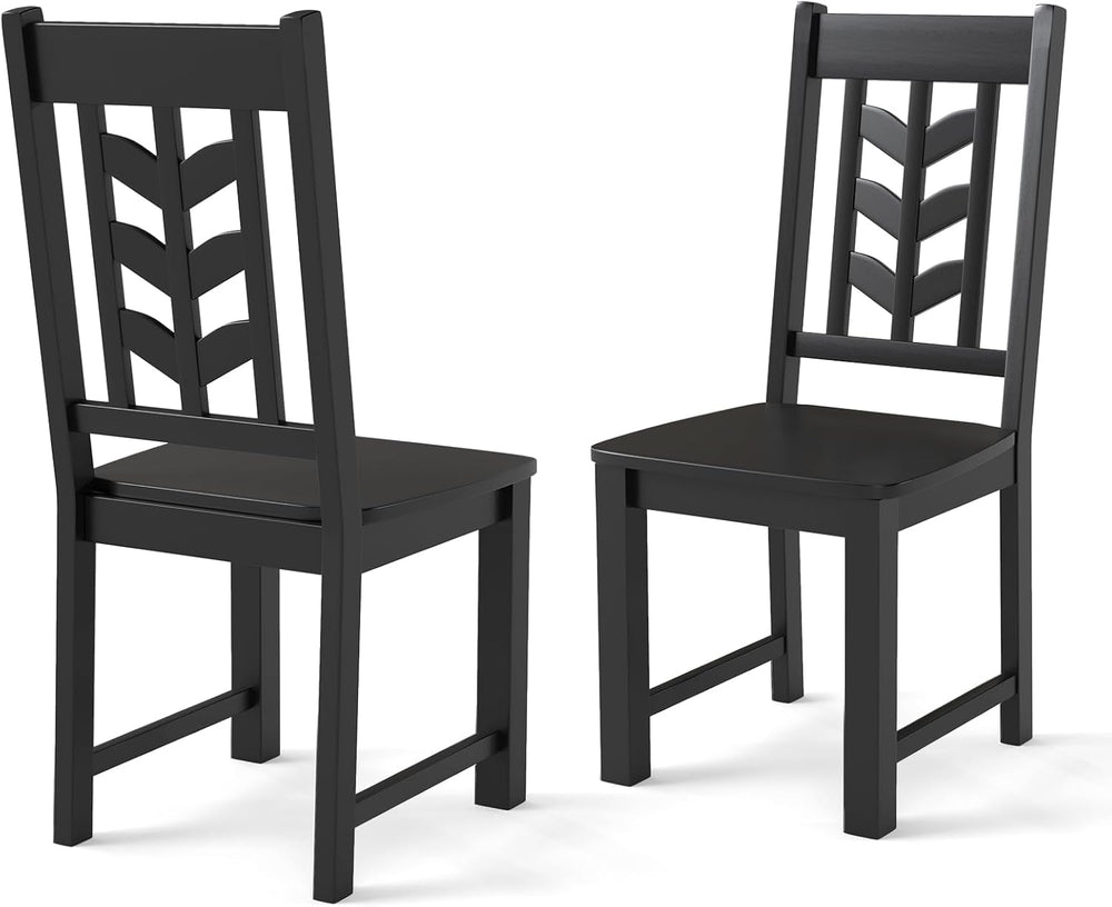 Giantex Wooden Dining Chairs Set of 2, Kitchen Chairs w/Rubber Wood Frame &am...