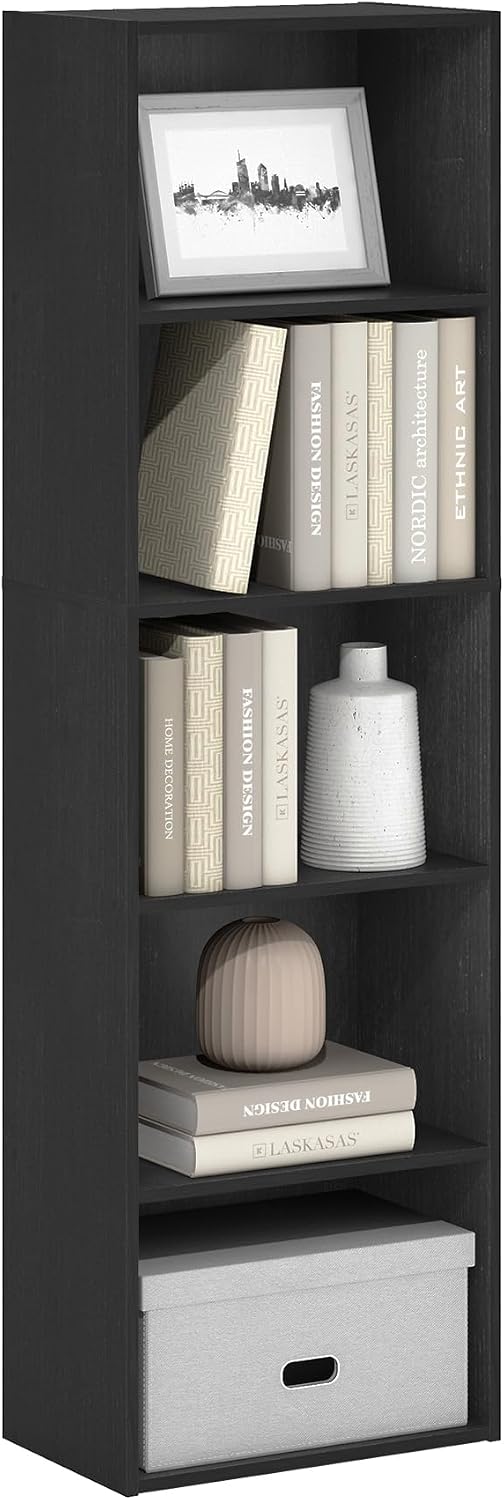 Furinno LUDER Book Shelf, 5-Tier Bookshelf, Bookcase with Open Shelves, 9.4 x...