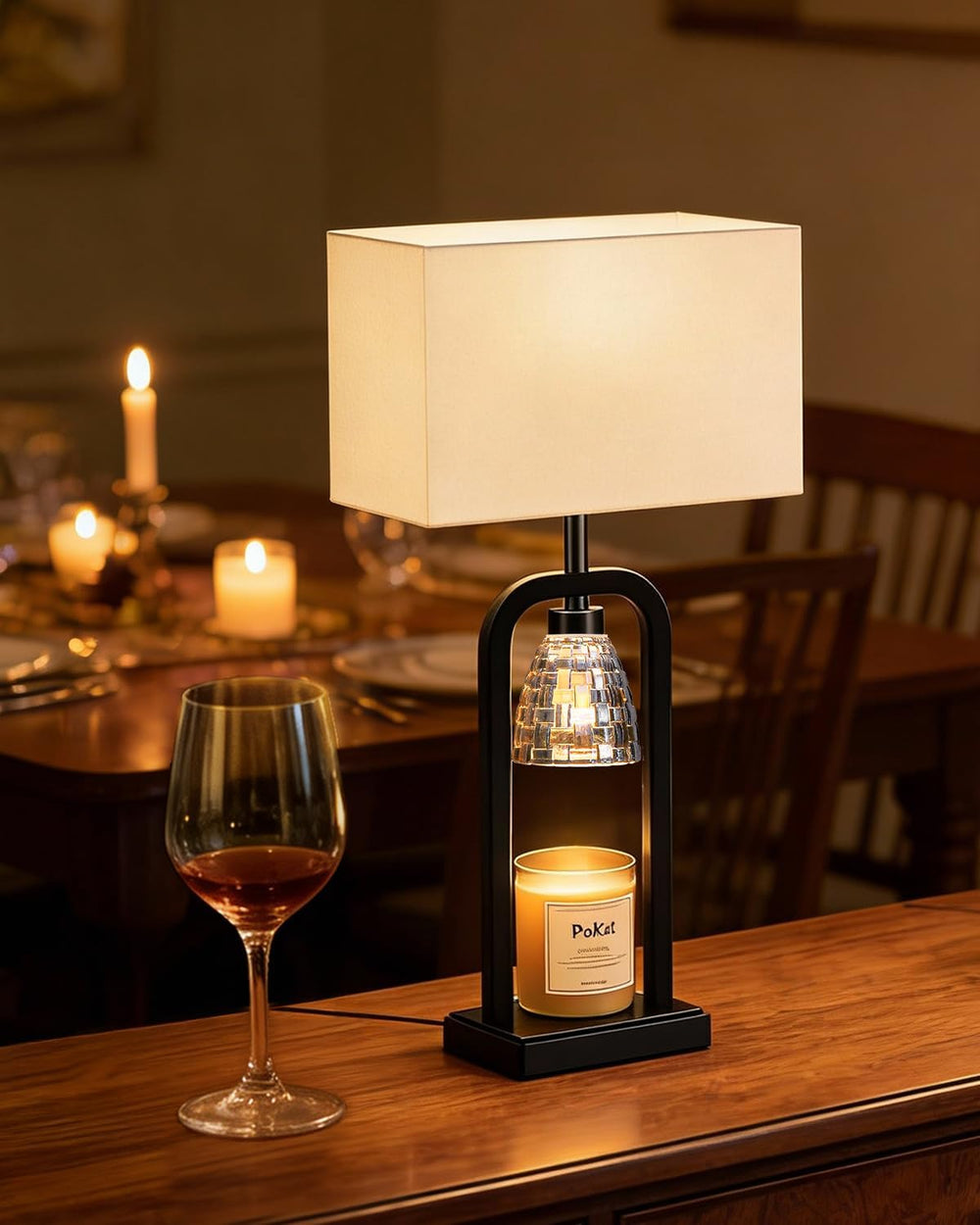 PoKat Electric Candle Warmer Lamps Gold, Lamp Candle Warmers with Timer Dimme...