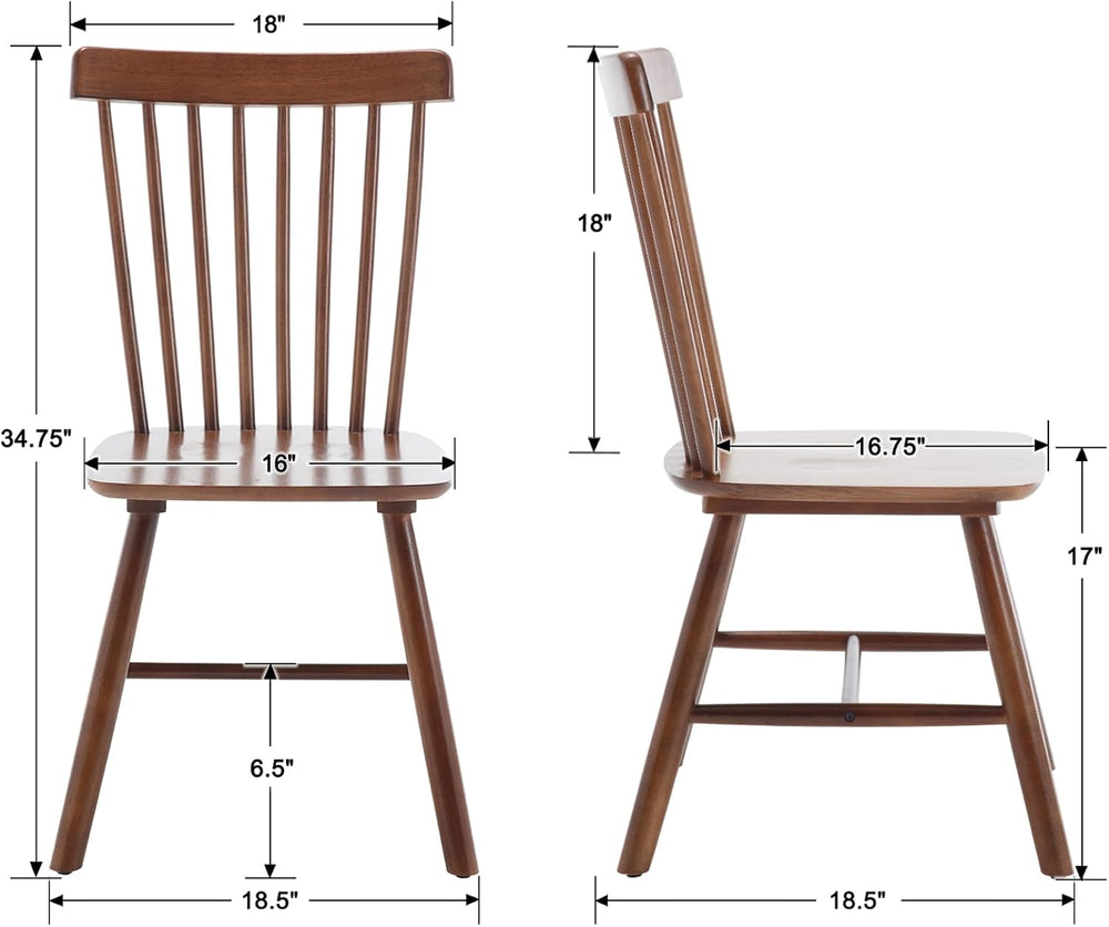 Farmhouse Style Windsor Chairs Set of 4, Vintage Kitchen & Dining Room Ch...