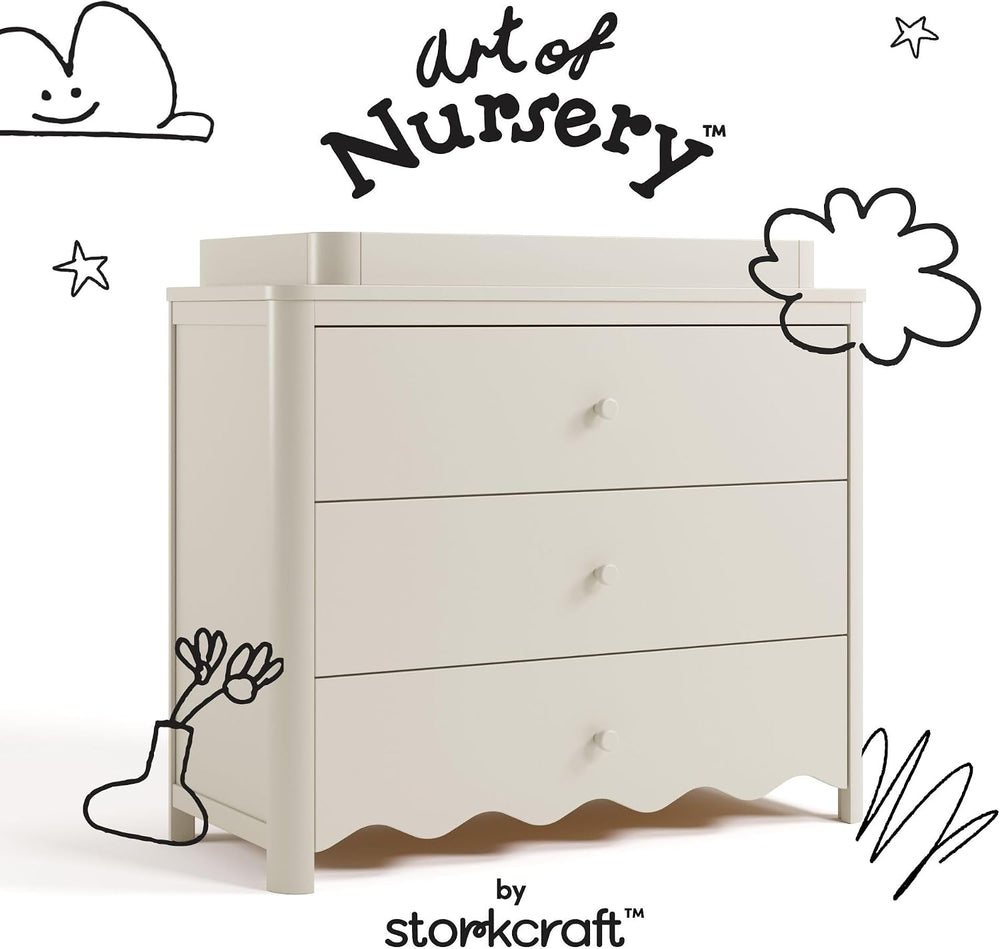 Storkcraft Casablanca 3 Drawer Chest with Changing Topper, Frosted Oat