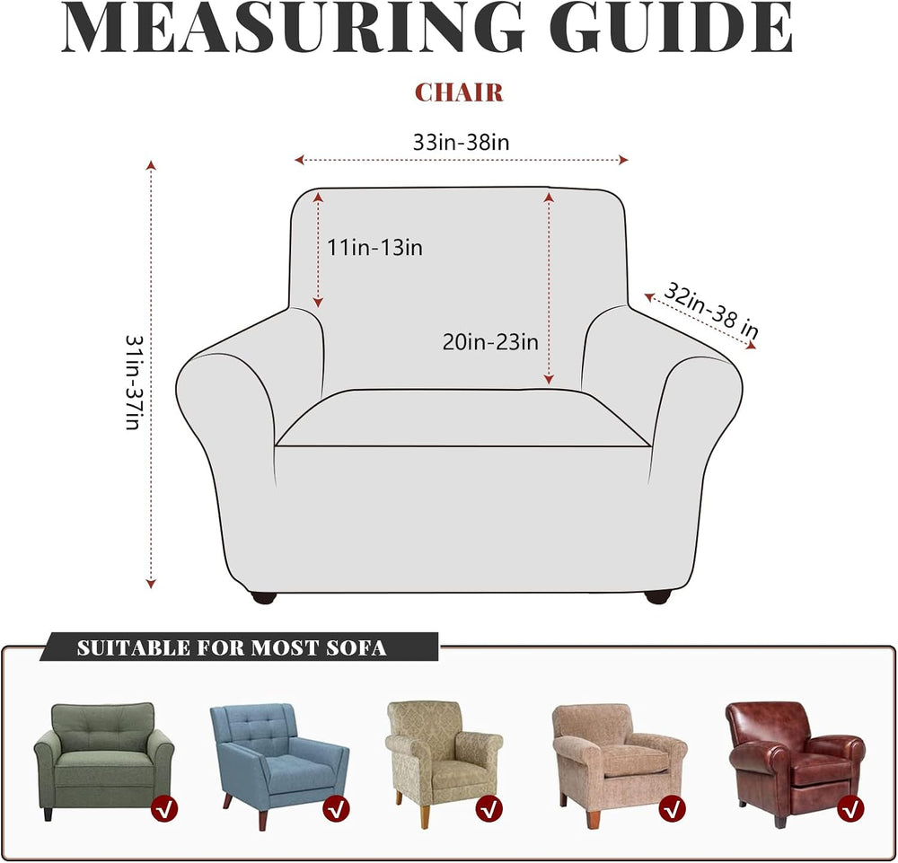 ANARACHON 1-Piece Leather-Look Armchair Cover, Stretch Chair Slipcover