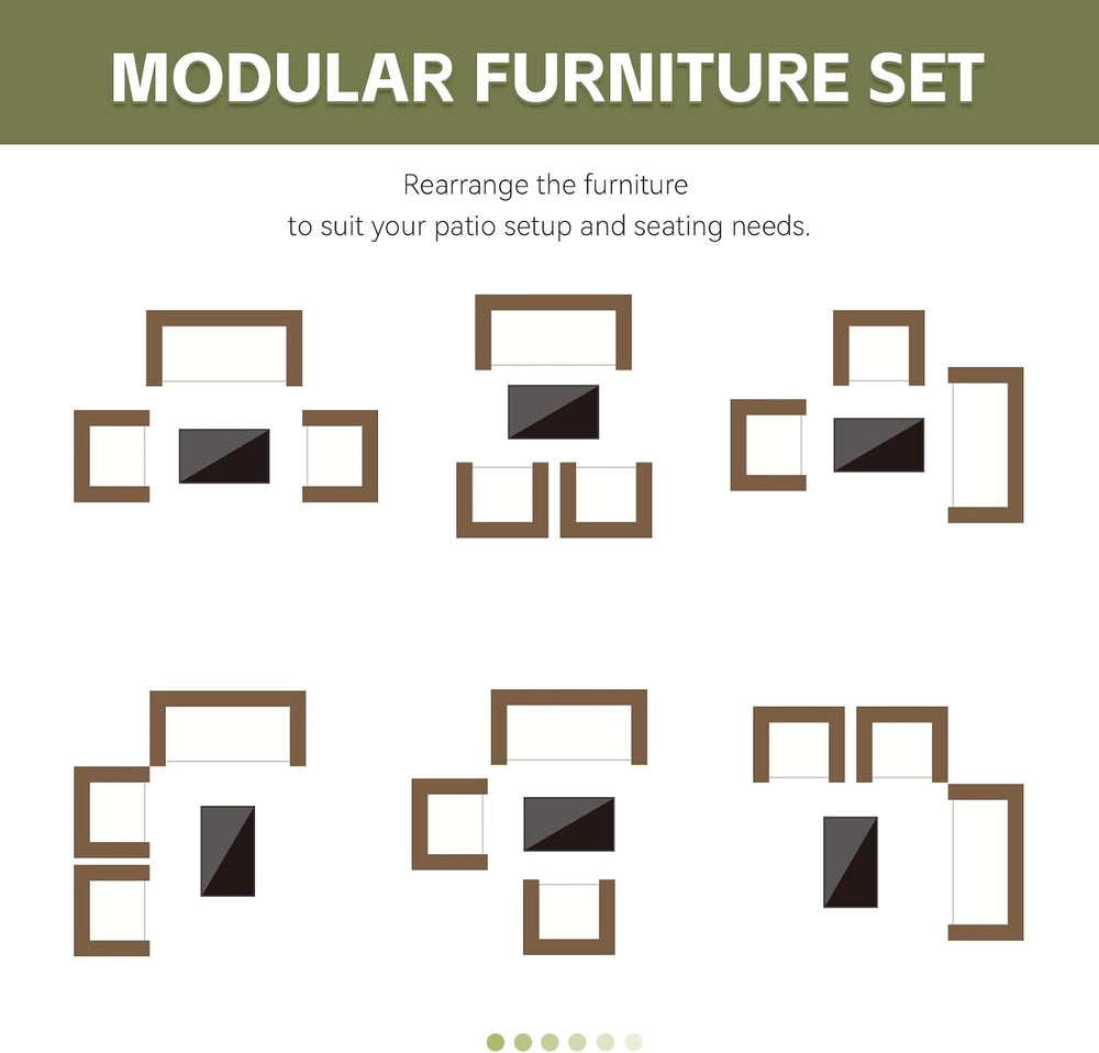 Patio Furniture Set 4 Pieces, Outdoor Rattan Furniture with Tempered Glass Co...