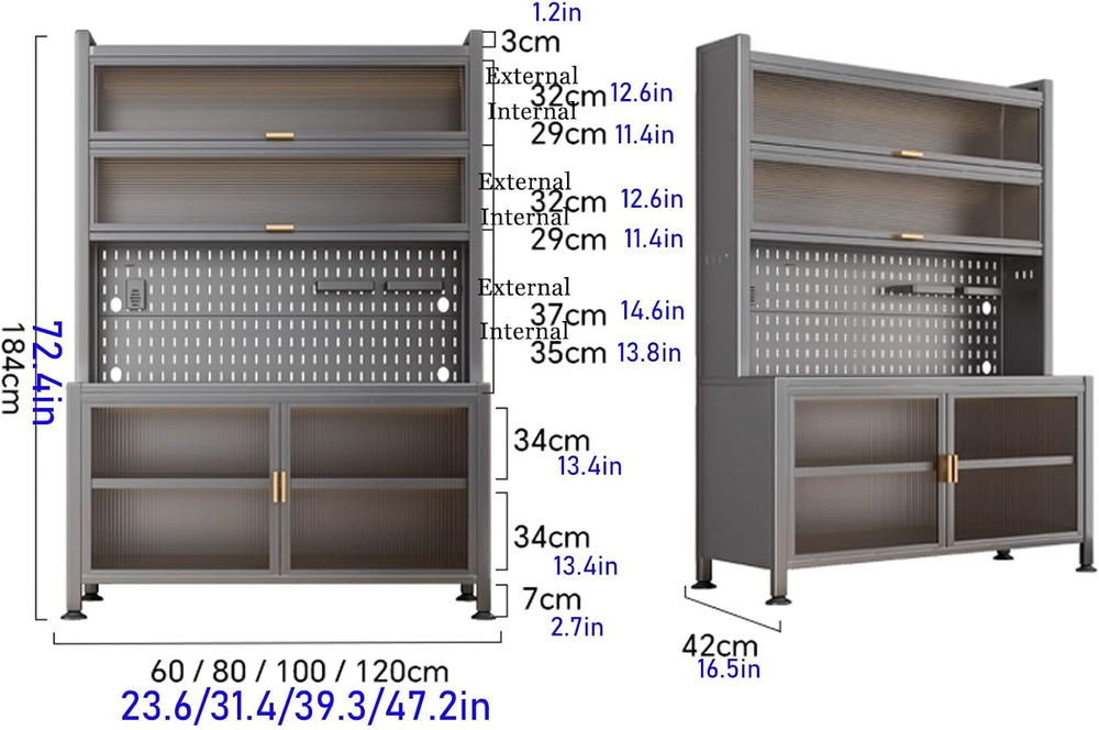 JKGHK 6-Tier Tall Kitchen Bakers Rack, Kitchen Storage Hutch Cupboard Cabinet...