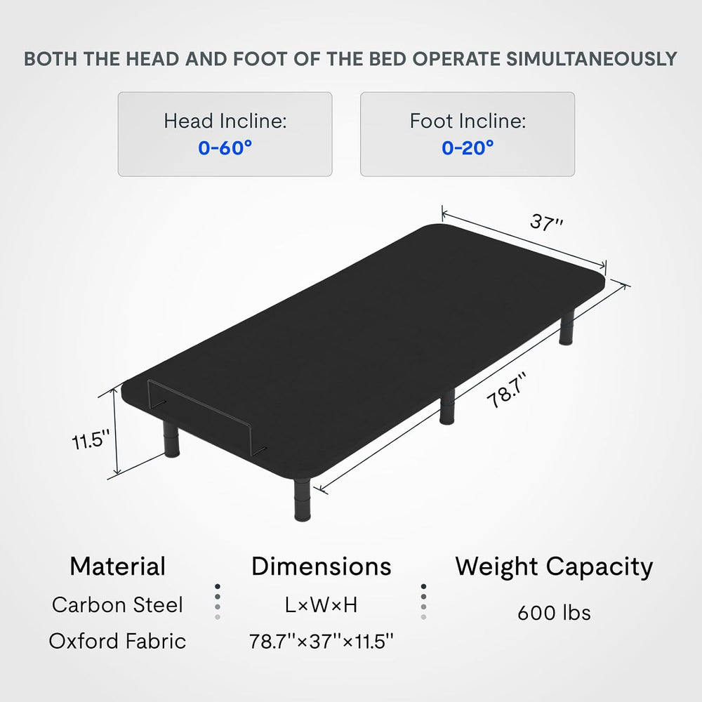 FLEXISPOT Twin XL Adjustable Bed Frame Base, Durable Motor & Easy Assembly