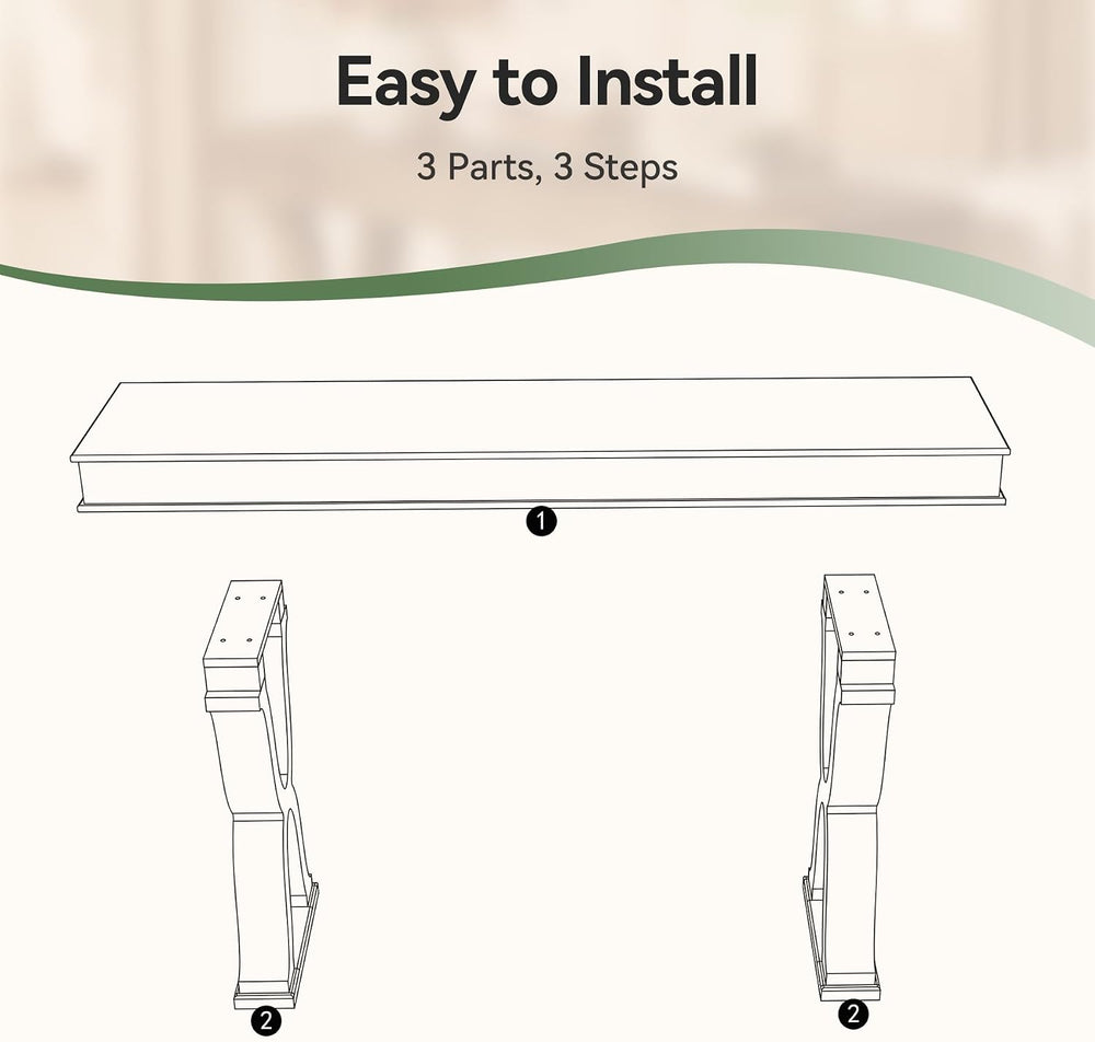 63-Inch Solid Wood Console Table, Farmhouse Entryway Table with X-Shaped Legs...