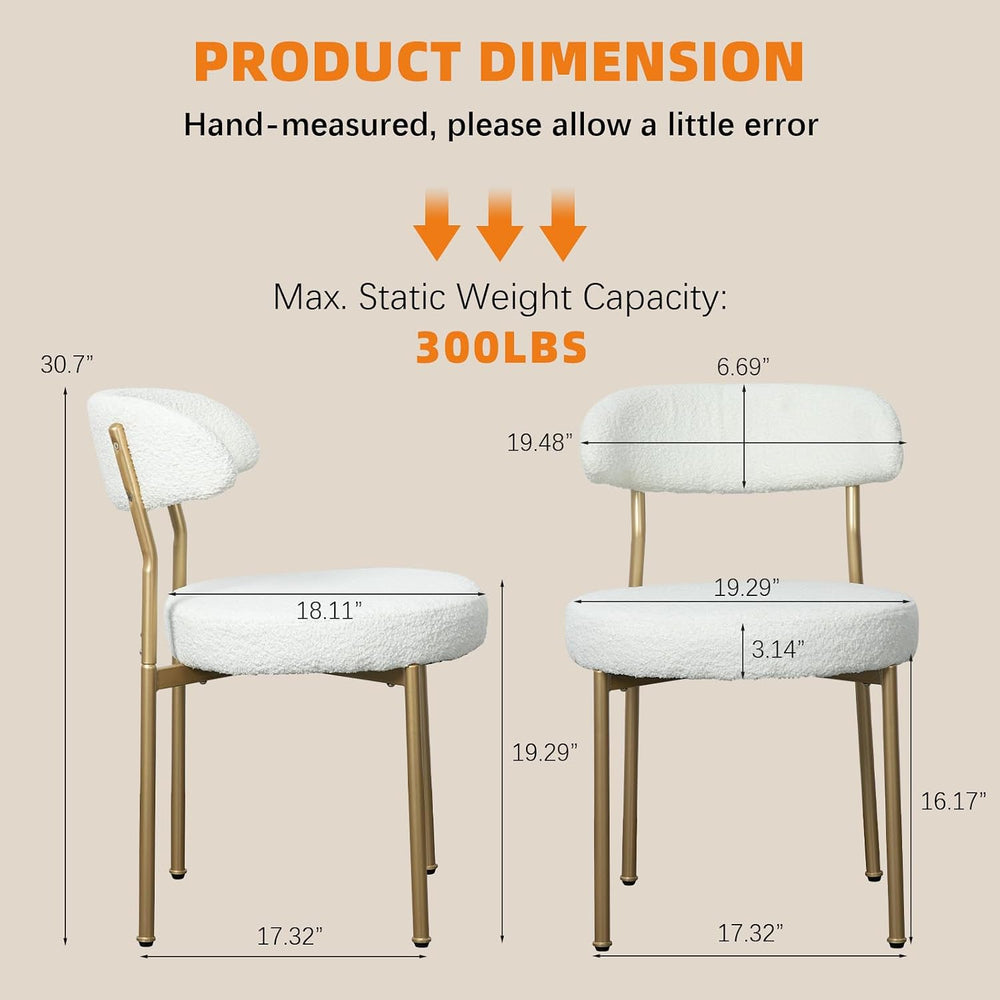 SoarFlash Dining Chairs, Beige Boucle Dining Chairs Set of 6, Kitchen Dining ...