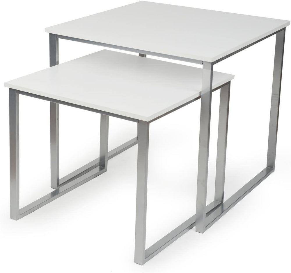 Displays2go Square Nesting Tables, Set of 2 Sizes | Commercial Grade Powder C...