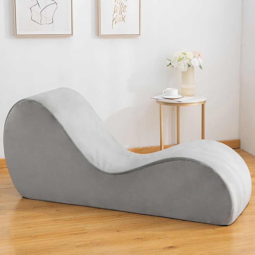 Yoga Chaise Lounge Chair, Velet Yoga Lounge Chair for Stretching Relaxation w...