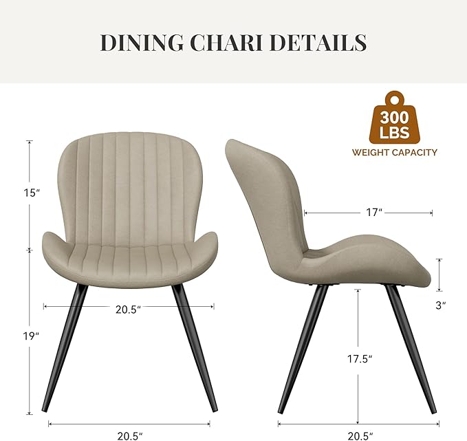 Dining Chairs Set of 4 Modern Fabric Dining Room Chairs Upholstered Dining Ch...