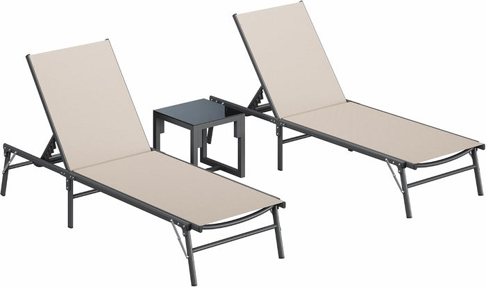Amopatio Patio Lounge Chairs Outdoor Chaise Lounges Set of 2