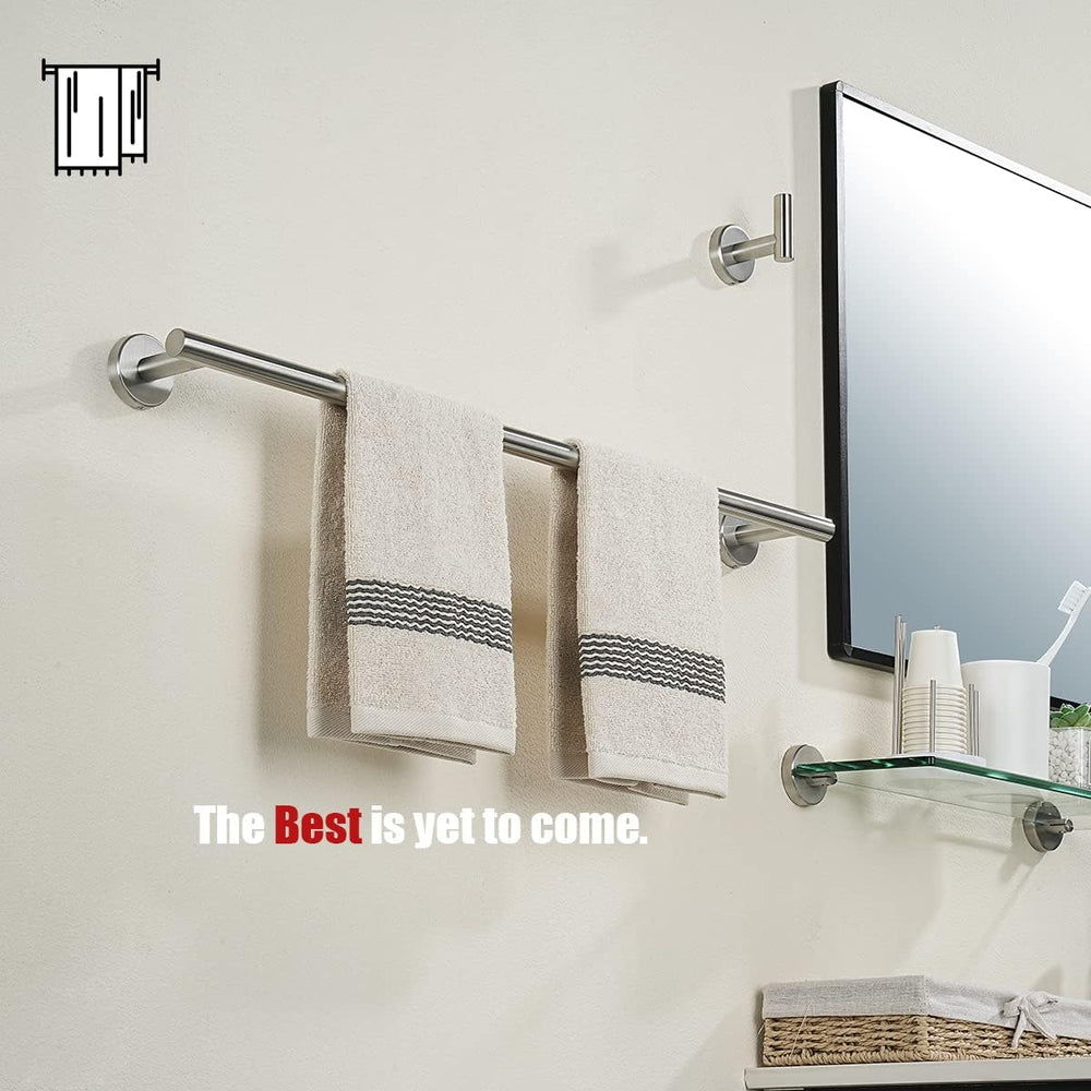 JQK Bathroom Hardware Set Brushed Steel, 5-Piece Bath Accessories Set Wall Mo...