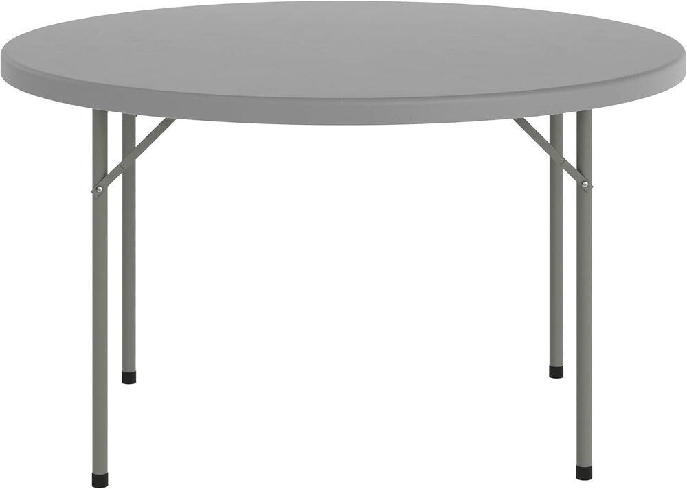 Flash Furniture 4 ft Plastic Round Folding Table, Dark Gray | Durable Constru...