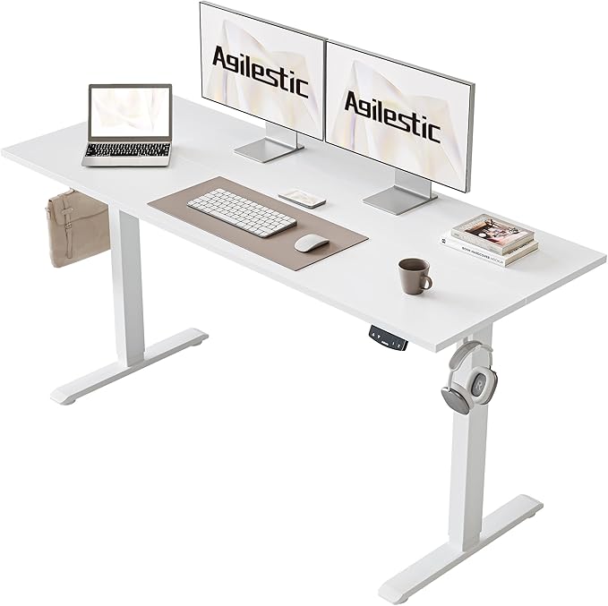 Agilestic Electric Standing Desk, 55 x 24 Inches Height Adjustable Desk, Sit ...
