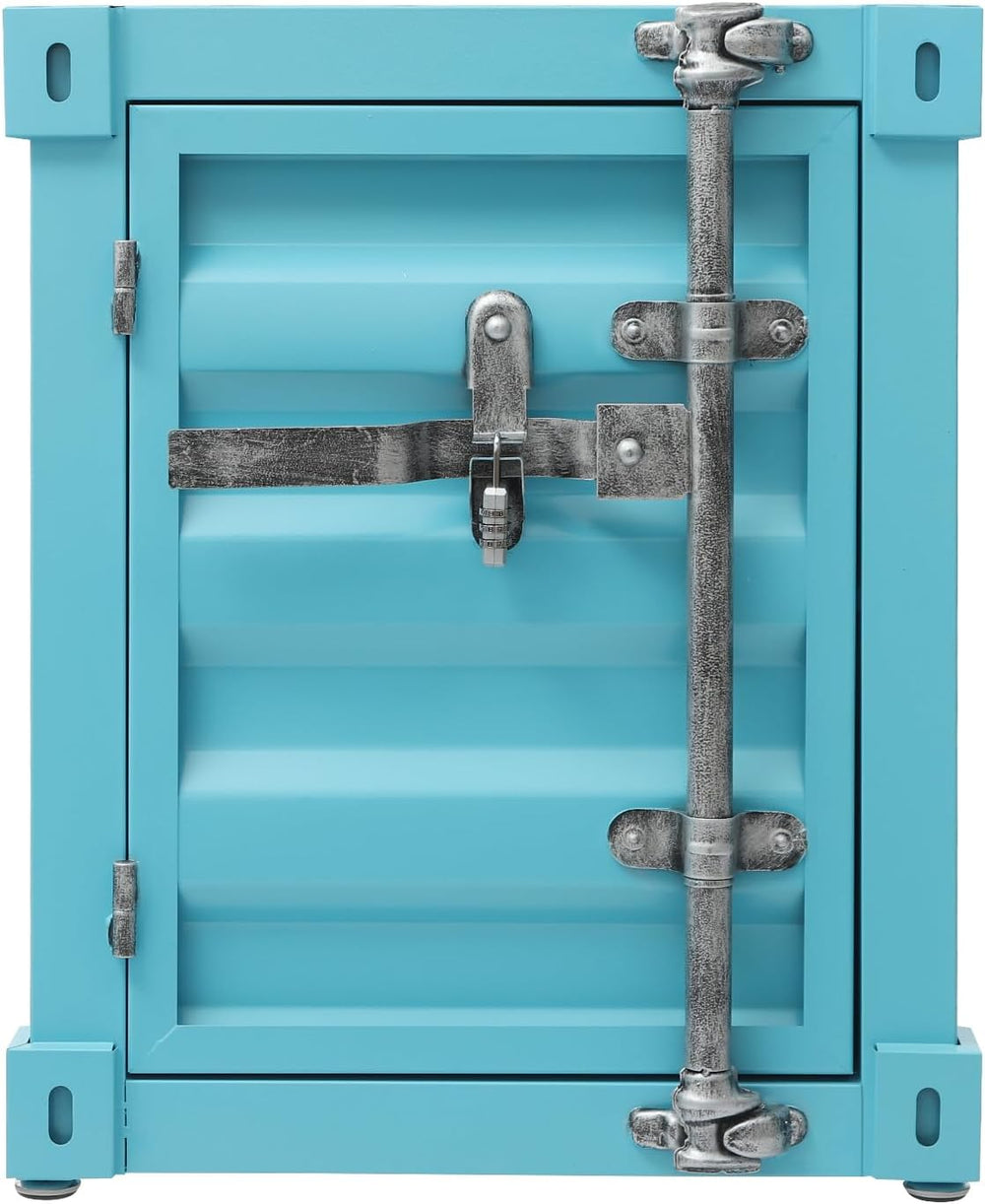Side Table, Industrial Wind Container Cabinet Iron Bedside Table Vintage Cont...