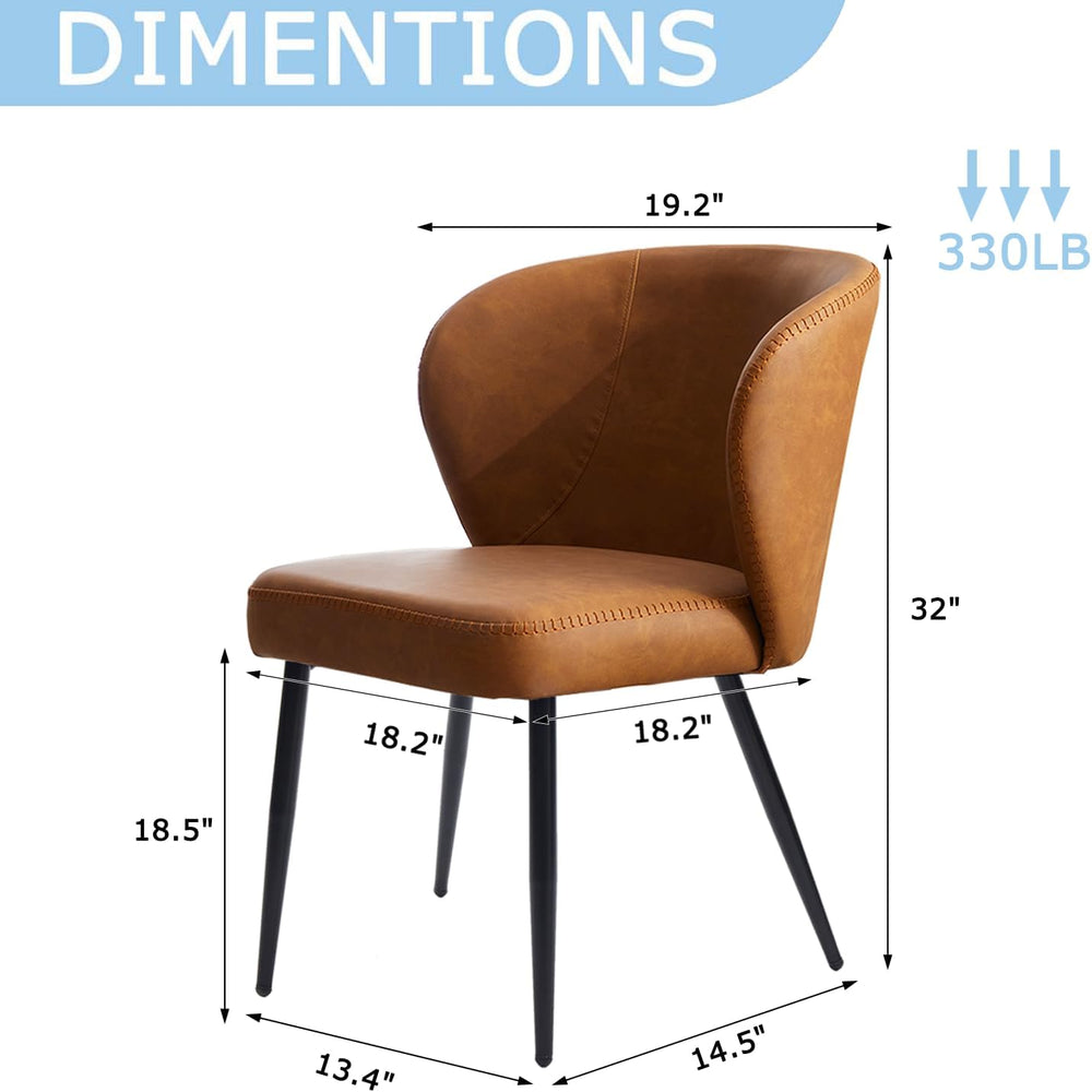 Brown Dining Chairs Set of 6, Modern Dining Chairs with Cushion Seat and Stur...