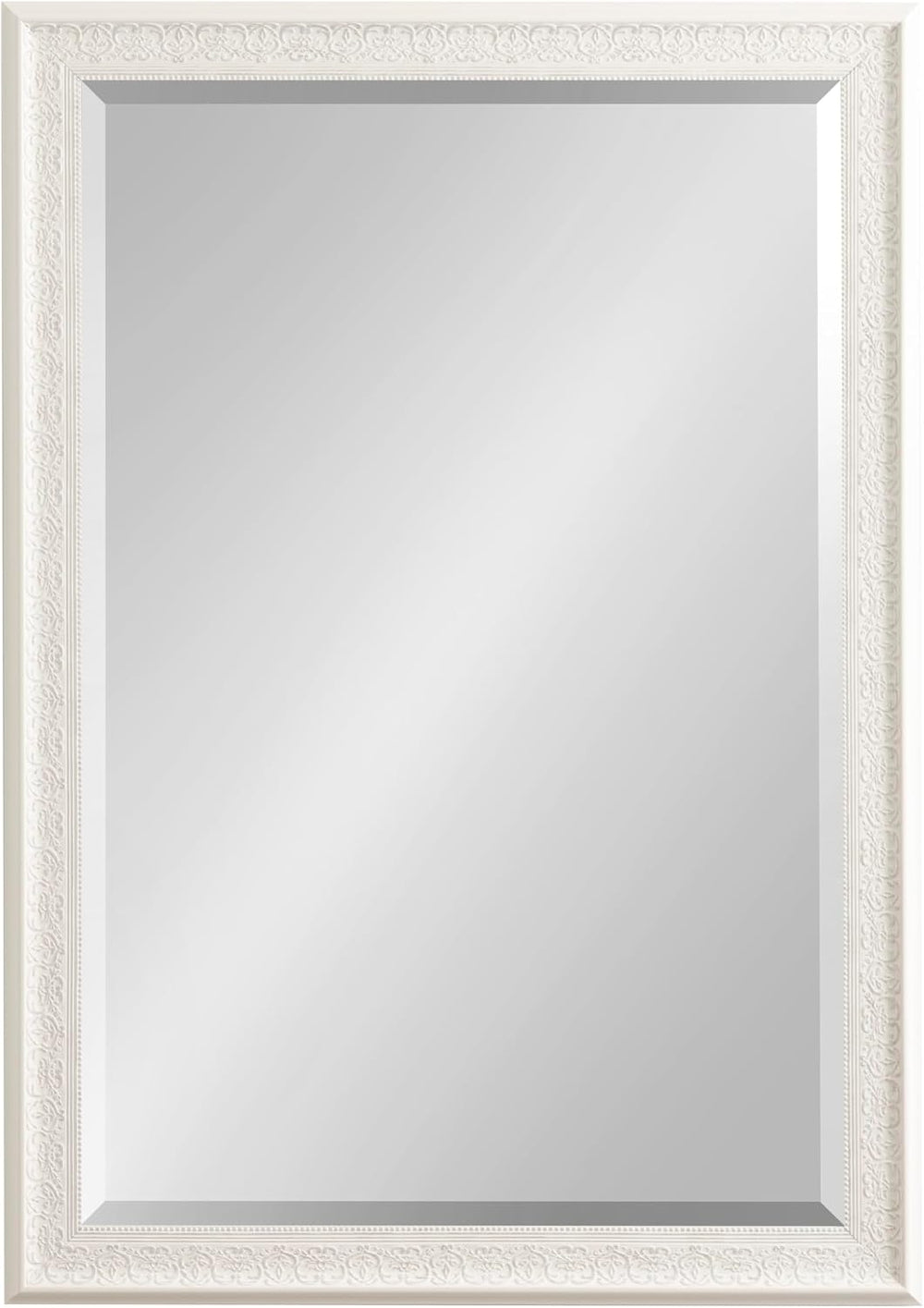 Kate and Laurel Alysia Decorative Frame Rectangle Wall Mirror, 28.5x40.5 White
