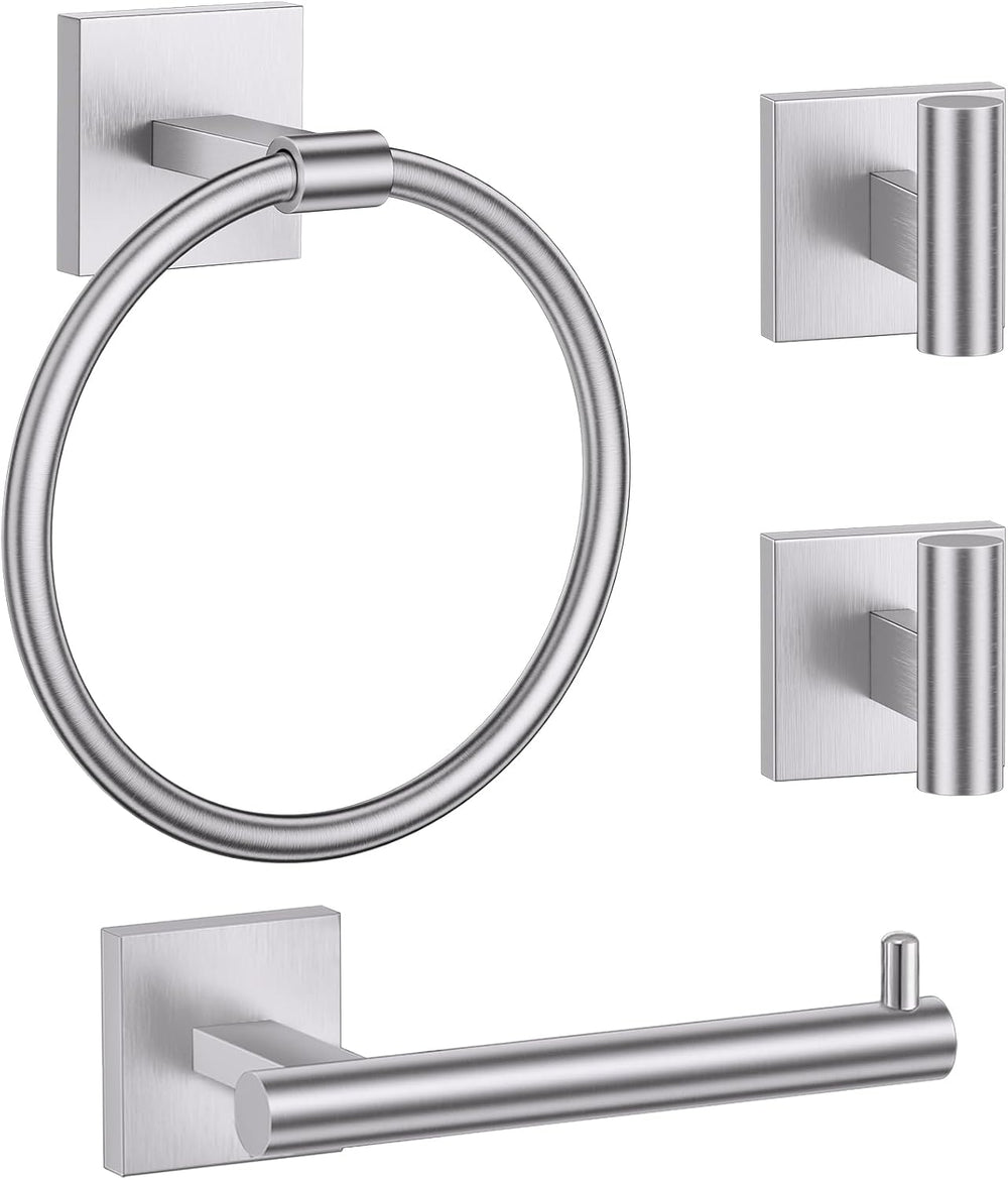 Towel Ring Set 4 Piece Bathroom Hardware Set Includes Towel Ring 2 Towel Hook...