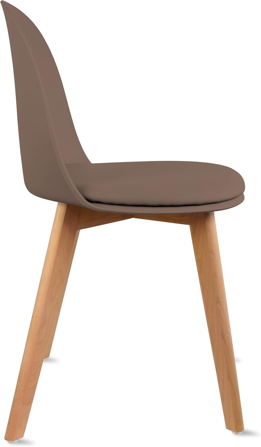 2xhome Modern Armless Dining Chair | Plastic Shell with PU Leather Cushion Pa...
