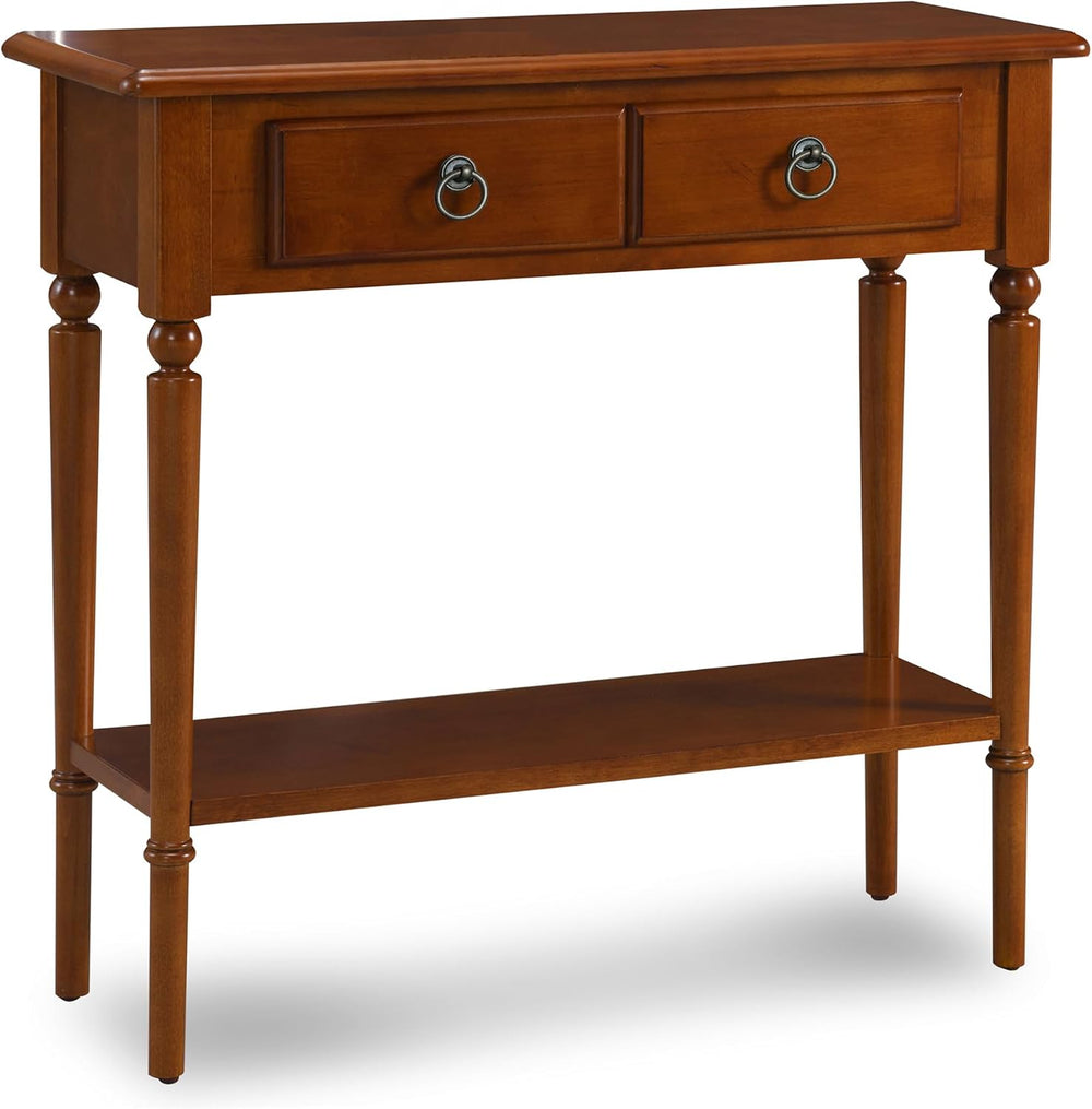 Leick Home Coastal Console Table, Solid Wood, with Drawer and Shelf, for Entr...