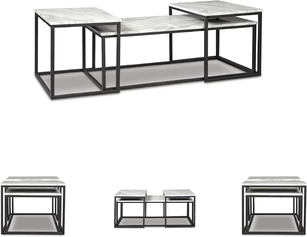 Signature Design by Ashley Donnesta 3 Piece Nesting Coffee Table Set | Space ...