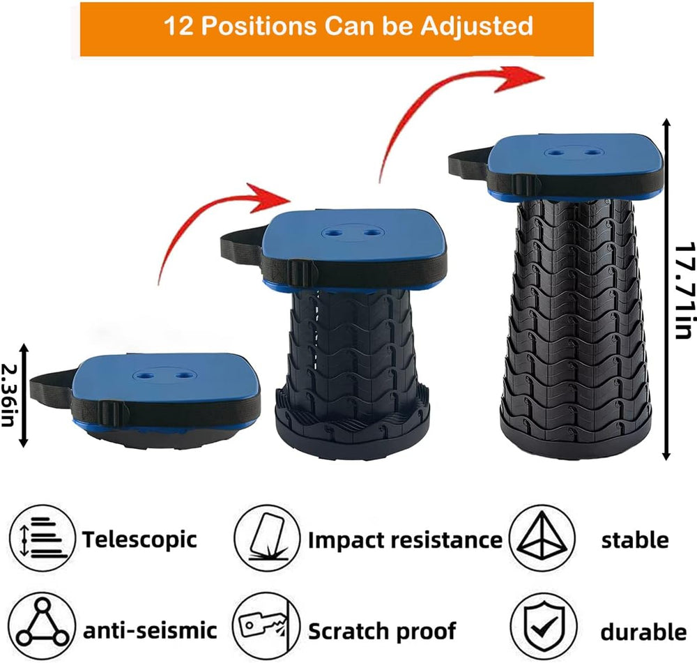 Collapsible Camping Stool with Seat Cushion & Nylon Bag, Square Portable ...
