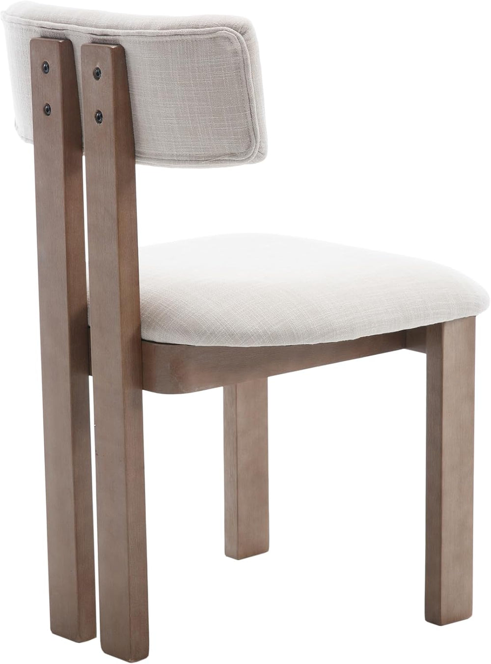 Kmax Farmhouse Dining Chair Set of 6, Linen Fabric Dining Room Chair Curved B...