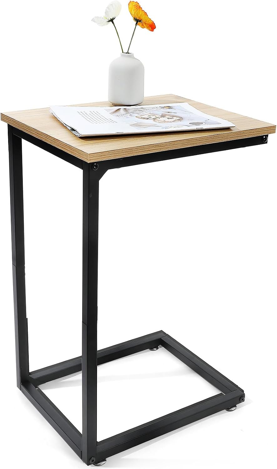 Cabilock C Shaped End Table, Side Table for Couch with Storage, Space-Saving ...