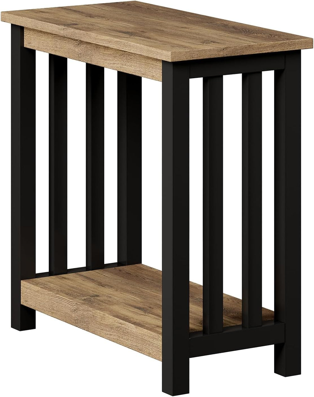 ChooChoo Mission End Table, Narrow Side Table for Small Spaces, Night Stand w...