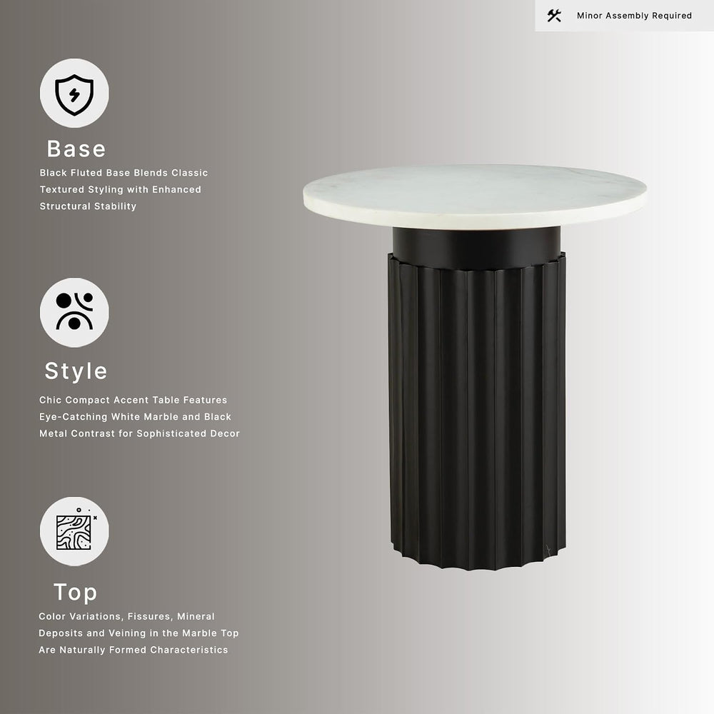 Signature Design by Ashley Wainstone Contemporary Accent Table wih Fluted Ped...