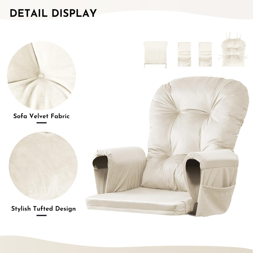 Lucky Monet 5Pcs Glider Rocker Replacement Cushions - Velvet Glider Cushions ...