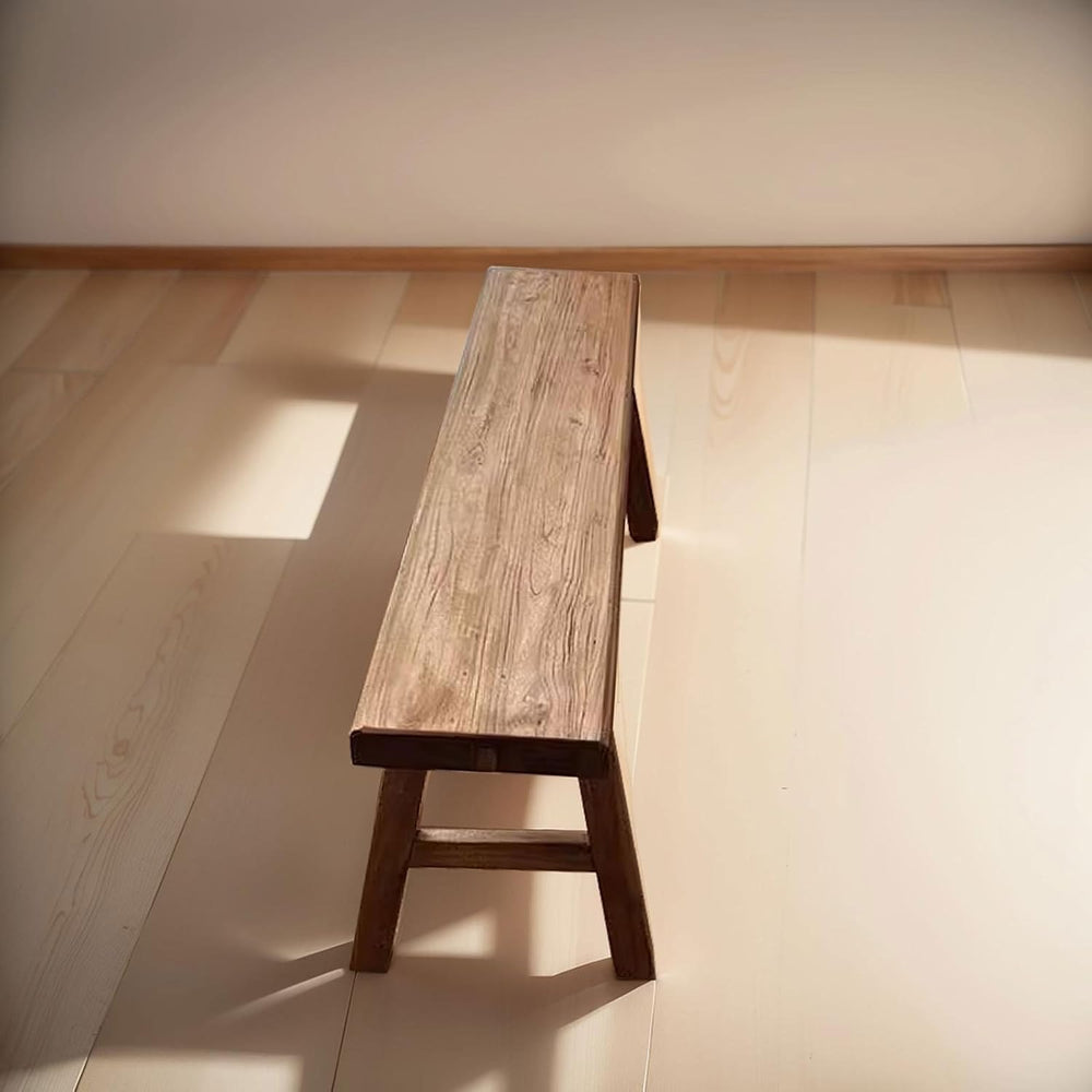 Farmhouse Wooden Narrow Bench Small Entryway Skinny Vintage Noodle Dining Ben...