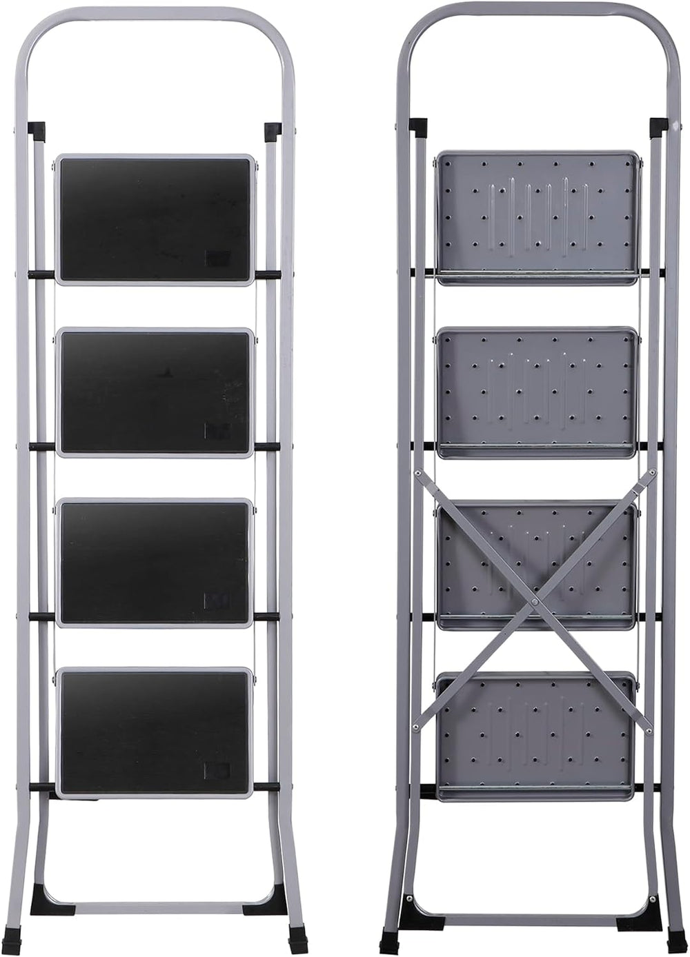 F2C Step Ladder Folding Stool Ladder with Convenient Handgrip, Sturdy Wide An...