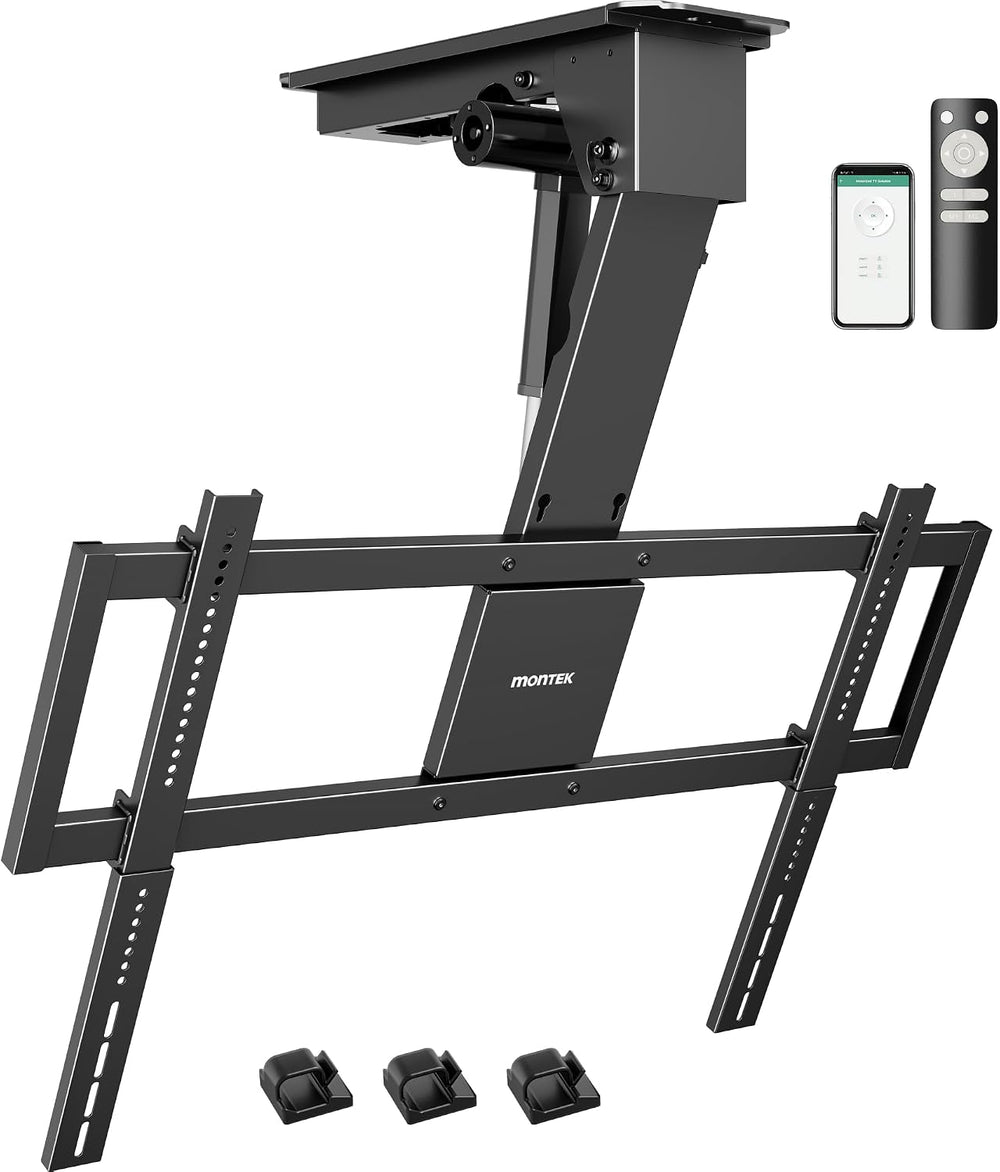 monTEK Motorized Ceiling TV Mount for 32-75 Inch TVs, Holds up to 121 lb | Lo...