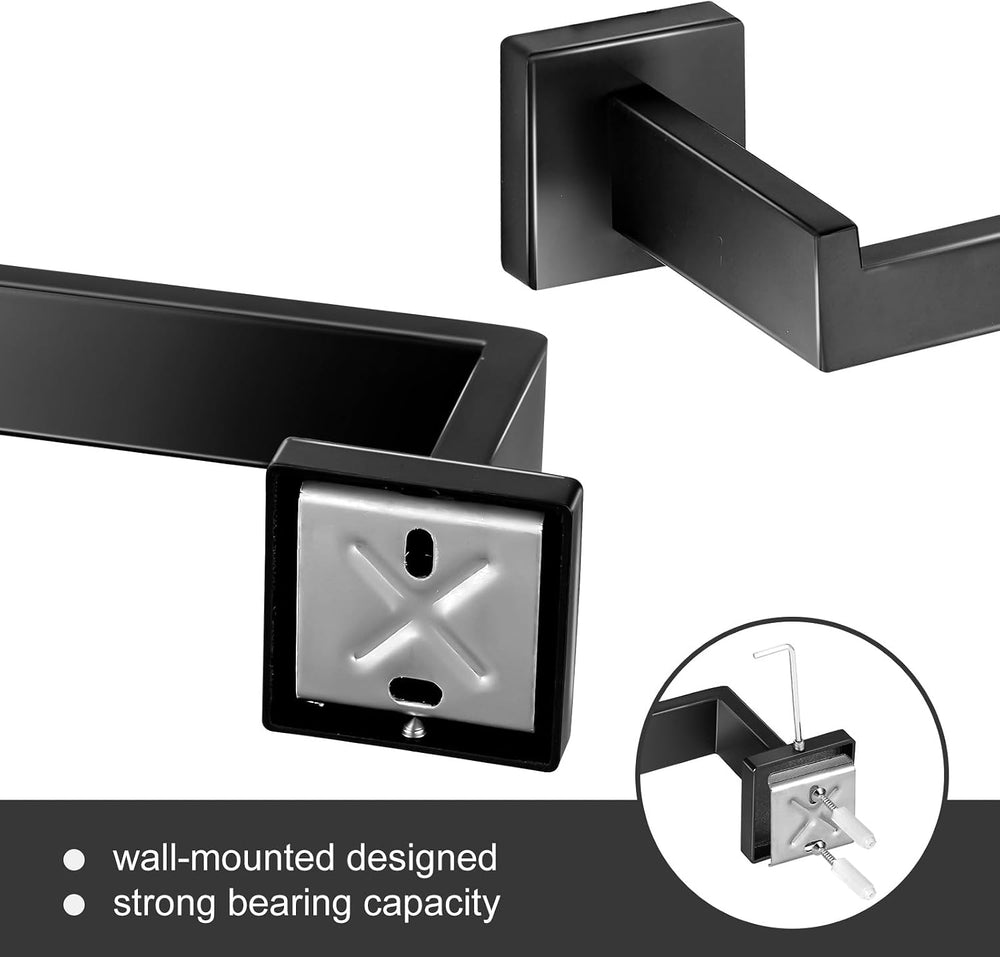 10 Pieces Bathroom Hardware Accessories Set 16 Inch Wall Mounted Towel Bar Se...