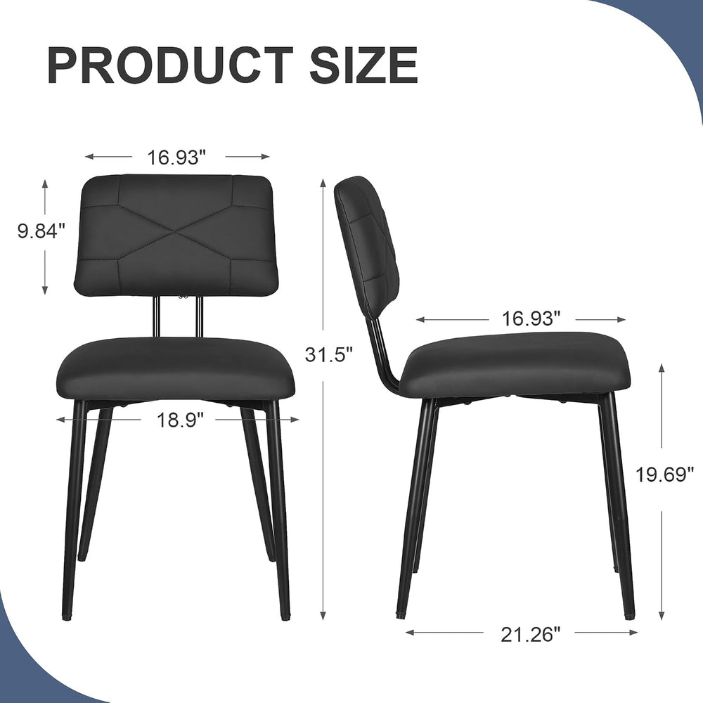 VECELO Dining Chairs Set of 2, Modern Upholstered Kitchen Chairs with Faux Le...
