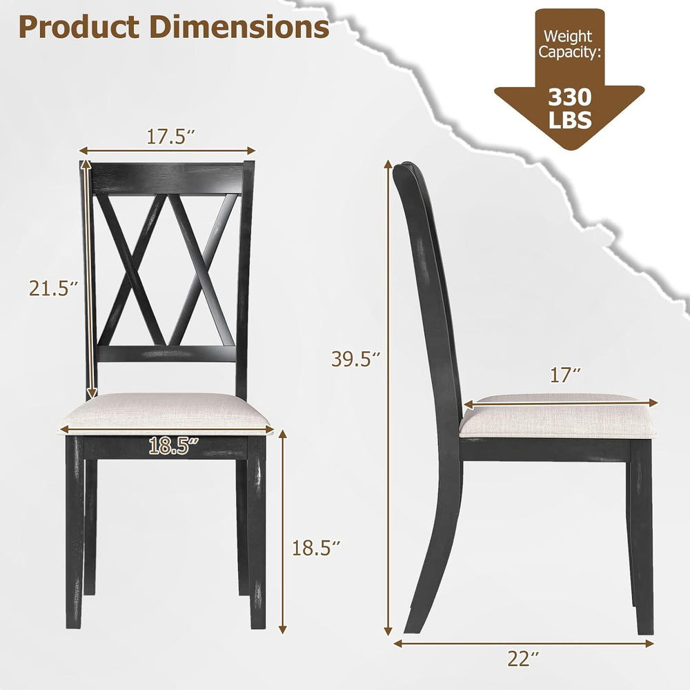 GOFLAME Wooden Dining Chairs Set of 4, Farmhouse Kitchen Chairs with X-Shaped...